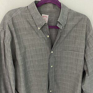 Brooks Brothers glen plaid 16 1/2 neck 36-37 sleeve button down
